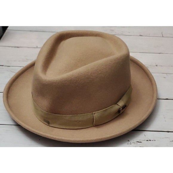 SCALA Classico 100% Wool Tan Fedora Hat Village Dorfman Pacific Men's Small - Picture 1 of 12